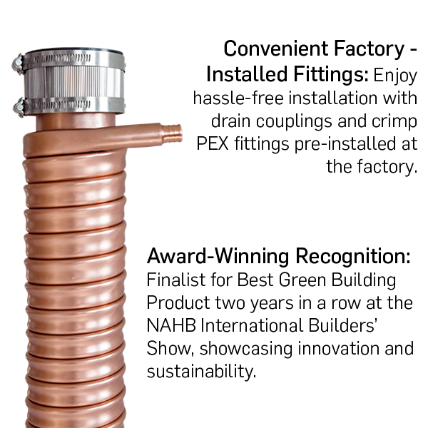 ThermoDrain (41% rendement) TDH3320B-DR-PEX récupérateur de chaleur des eaux de drainage haute performance + Livraison gratuite *