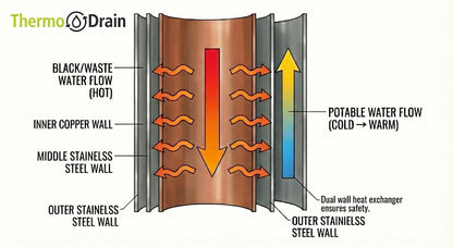 TDX Compact 24" Drain Water Heat Recovery (DWHR) - Crimp Pex