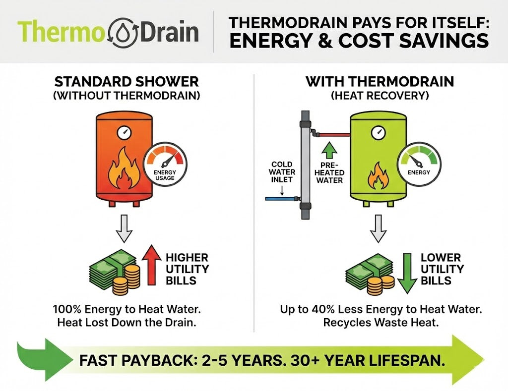 TDX Compact 24" Drain Water Heat Recovery (DWHR) - Crimp Pex